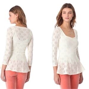 Free People Ivory Lace Blouse